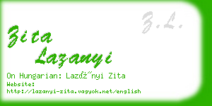 zita lazanyi business card